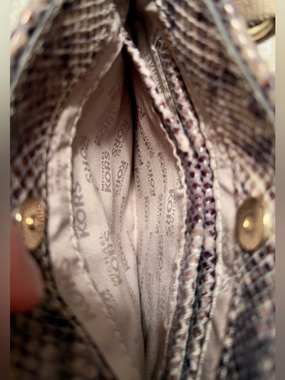 MICHAEL KORS  Fulton Logo Snake Print Crossbody Messenger Bag - Picture 8 of 11